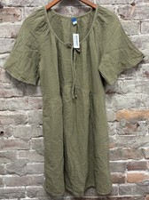 Old Navy Crinkle Gauze Flutter Sleeve Mini Swing Kombu Dress Women's Size Medium