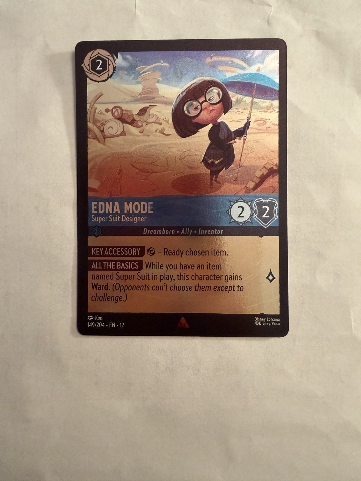 Edna Mode - Super Suit Designer 149/204 Rare Wilds Unknown Lorcana Near Mint
