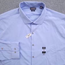 Van Heusen Dress Shirt Mens 18 34/35 Slim Fit 4 Way Stretch Blue 2XL NEW