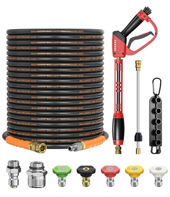 #ad Pressure Washer and Hose Kit 4800PSI Flexible amp; Kink Resistant Steel Braid... $192.79