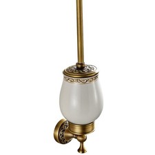Antique Brass Brush Holder, Brush Organizer with Ceramic Cup