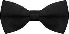 Black Bow Ties for Men Solid Color Bowties Mens Pre-Tied