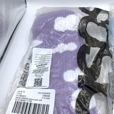 Asos Navy white Blue purple socks with white clouds Cotton One Size 9-13