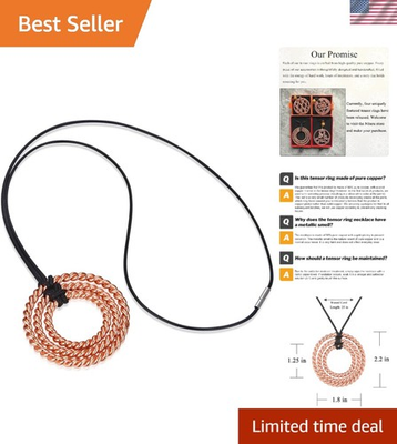 #ad 3 Ring Cubit Tensor Pendant Energizing Copper Amulet for Spiritual Awakening $47.99