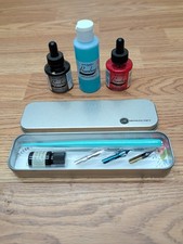Manuscript - Calligraphy - Fountain Pen Set - Xtra Inks England - In Metal Case