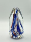 Abstract Art Glass Paperweight Sculpture Teardrop Multicolour Swirl Studio Glass
