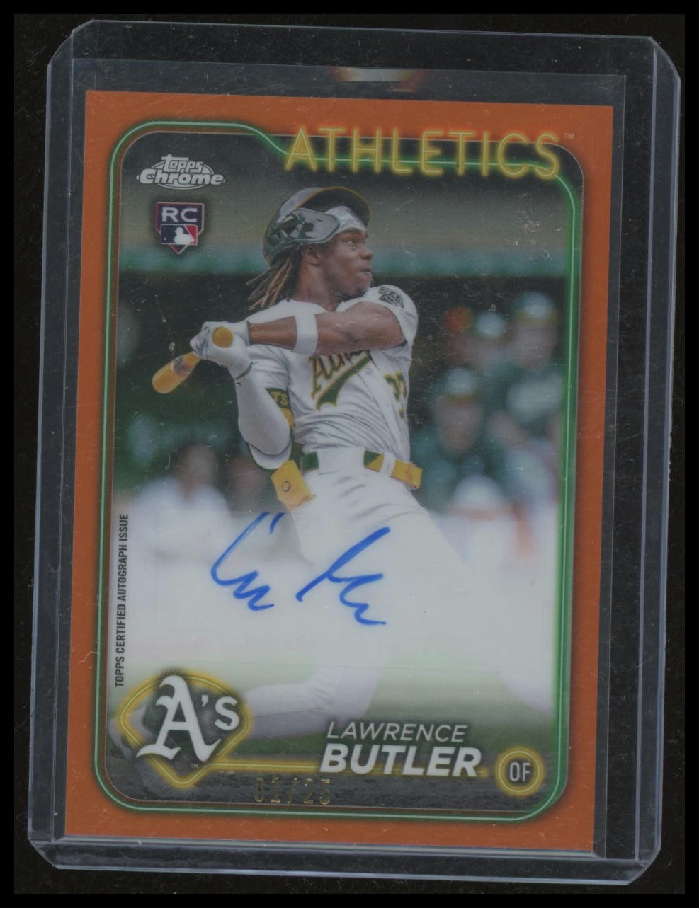 2024 Topps Chrome Update #AC-LB Lawrence Butler Orange Refractor Auto /25 Rookie