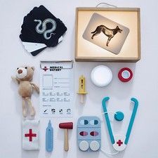 Macabaka Doctor Kit for Toddlers 3-5, Pet Vet Pretend Play Toys child-size