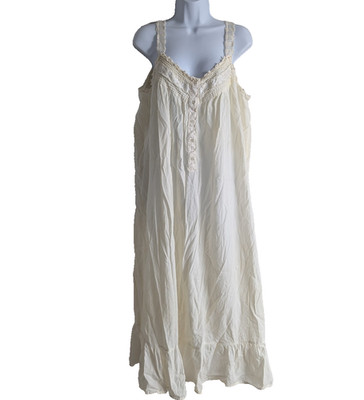 Vintage Victorias Secret Nightgown Women Large Sleep Dress Cottage Retro Prairie