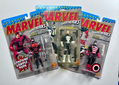 Vintage Toy Biz Marvel Lot Daredevil 1994 Punisher 1993 US Agent 1994 Sealed (W)