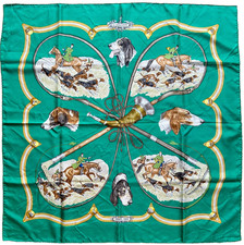 Hermes Le Laisser Courre Scarf - 36" - Near Mint Condition