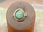 Vintage Navajo Native Sterling Silver Turquoise Handmade Ring size 8--427.23