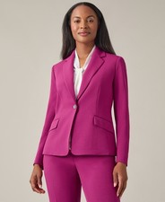 Kasper Women's One Button Notched Collar Blazer - Cerise Size 14 NWT