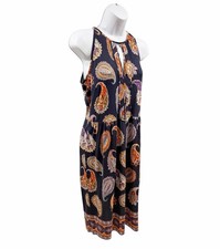 Tory Burch Libby Silk Jersey Paisley Midi Dress size Small