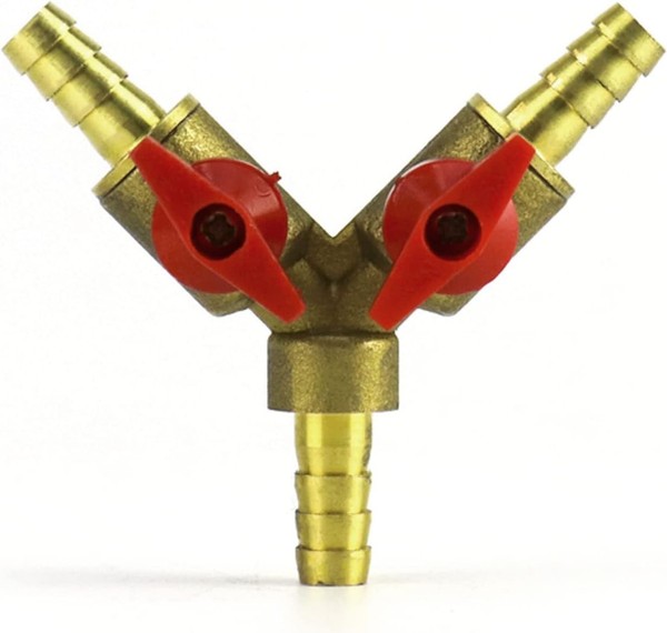 Qwork 3 Wege Schlauchverbinder, Splitter, Messing & Zinklegierung 8Mm Kugelhahn-image