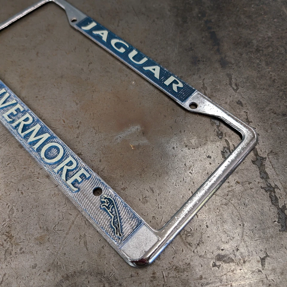 VINTAGE JAGUAR Metal  License Plate Frame LIVERMORE CALIFORNIA - Image 4 of 4