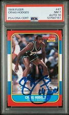 1986 Fleer #47 Craig Hodges Autograph PSA 7 Auto 10 Gem Mint Pop 6