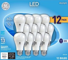 LED lights GE Daylight LED 60W Equivalent General Purpose A19 Light Bulbs 12 pk