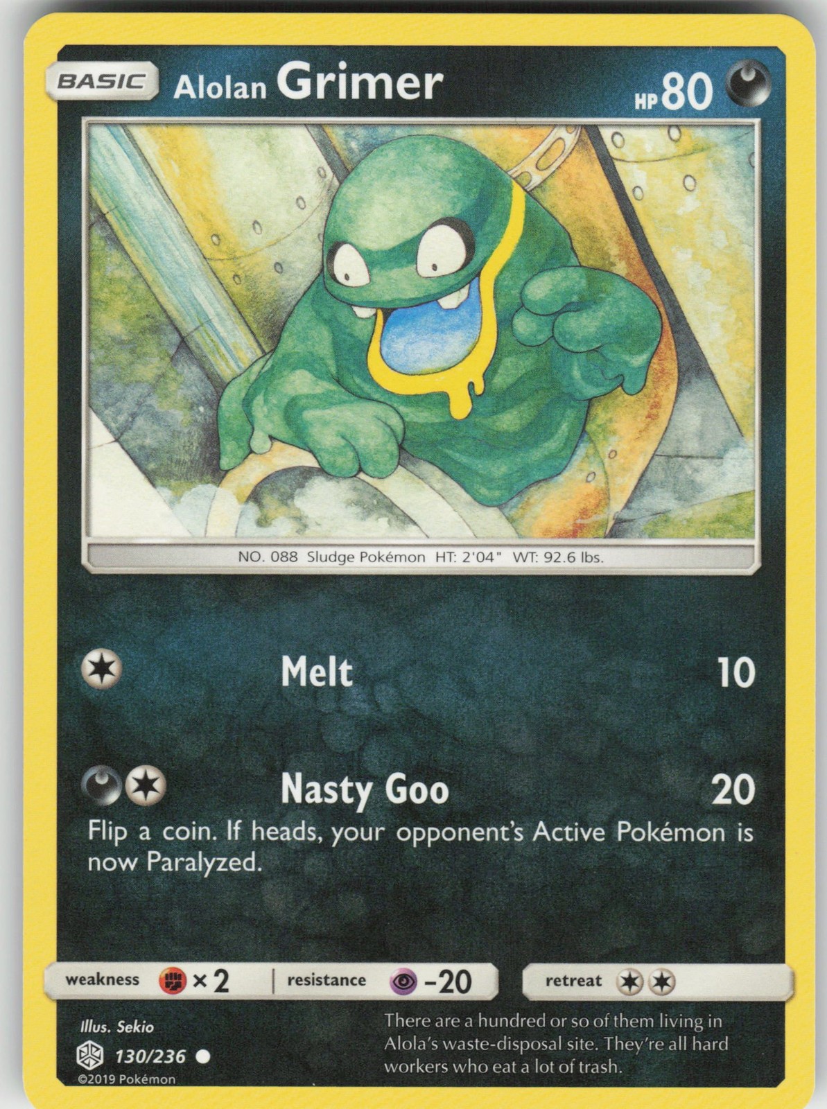 Alolan Grimer 130/236 SM - Cosmic Eclipse Pokemon Lightly Played LP