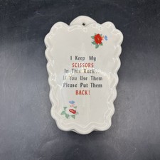 7  Porcelain Wall Mounted Scissor Holder Wall Pocket Vintage