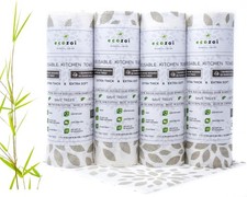 Bamboo Rayon Reusable Towels - 4 Pack  Equivalent to 80 Regular Rolls  70 ...