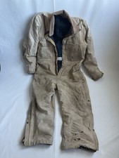 Carhartt Coveralls Insulated Duck Canvas Suit Distressed Workwear Size Large