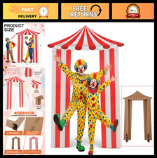 Carnival Circus Theme Party Decorations - Red  White Striped Cardboard Tent Awn