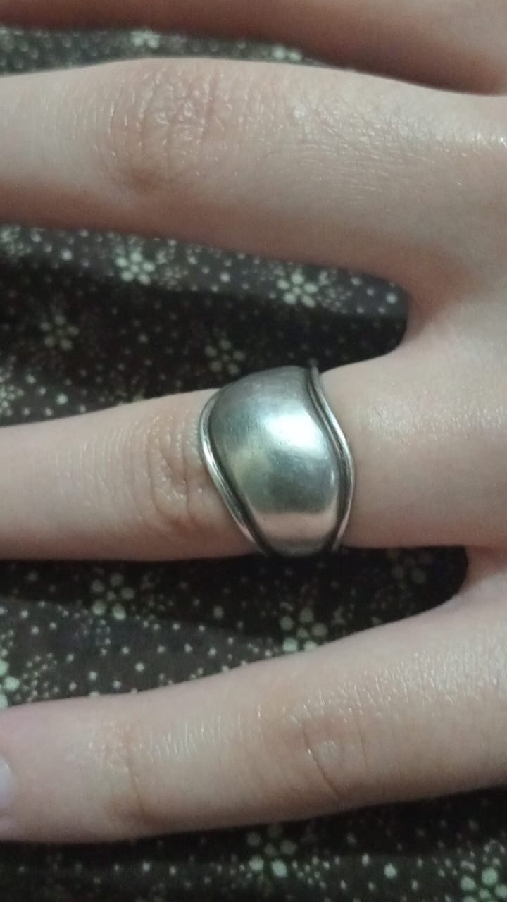 Chunky Solid 925 Sterling Silver Ring Wide Band D… - image 5