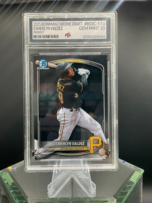 2025 Bowman Draft CHROME Esmerlyn Valdez TOP Prospect Pirates GEM MINT PTA 10 
