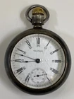 Antique WALTHAM 17 Jewels Coin Silver Pocket Watch Pre-Owned Runs - 35#147