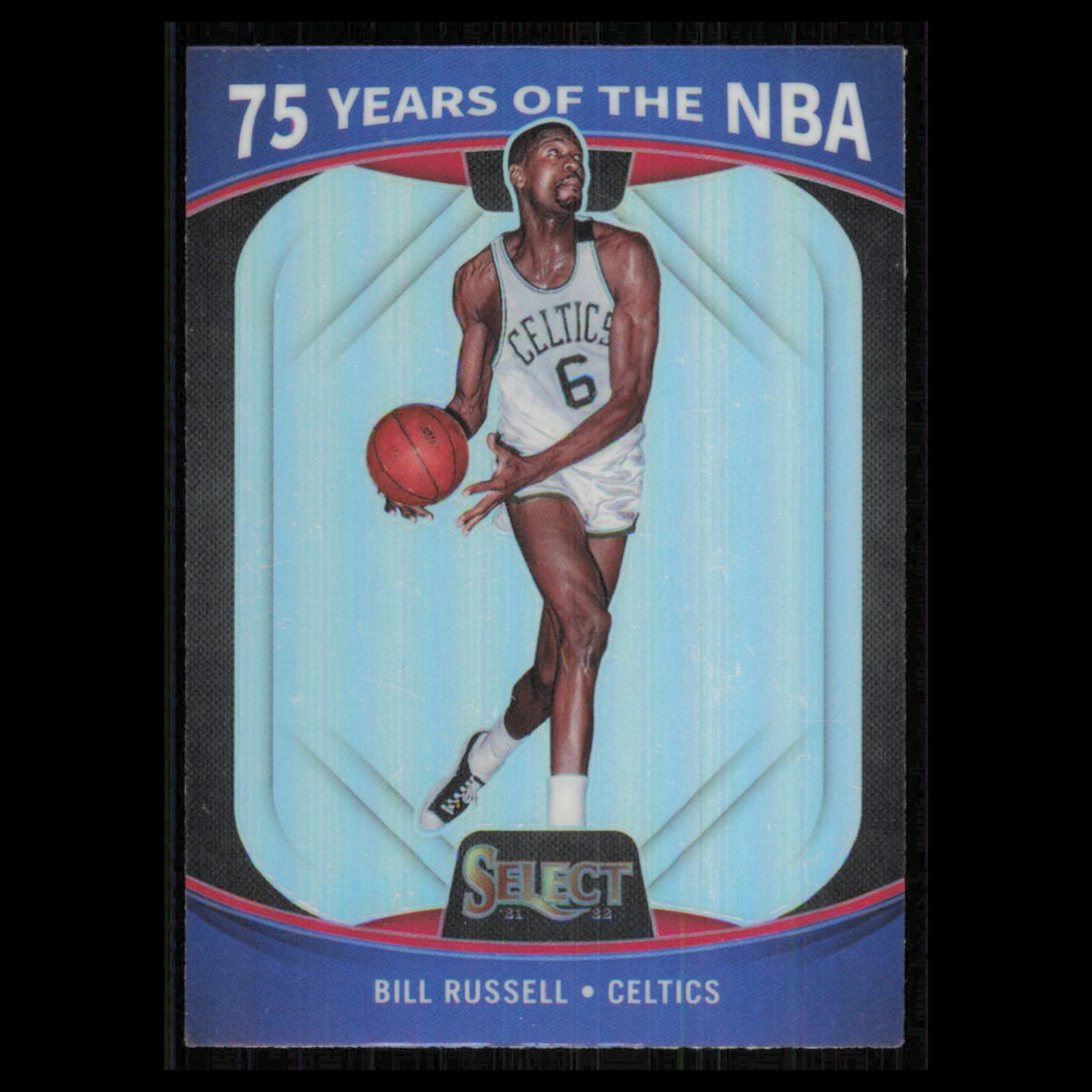 Bill Russell #65 2021 Panini Select 75 Years of the NBA Boston Celtics Card NBA