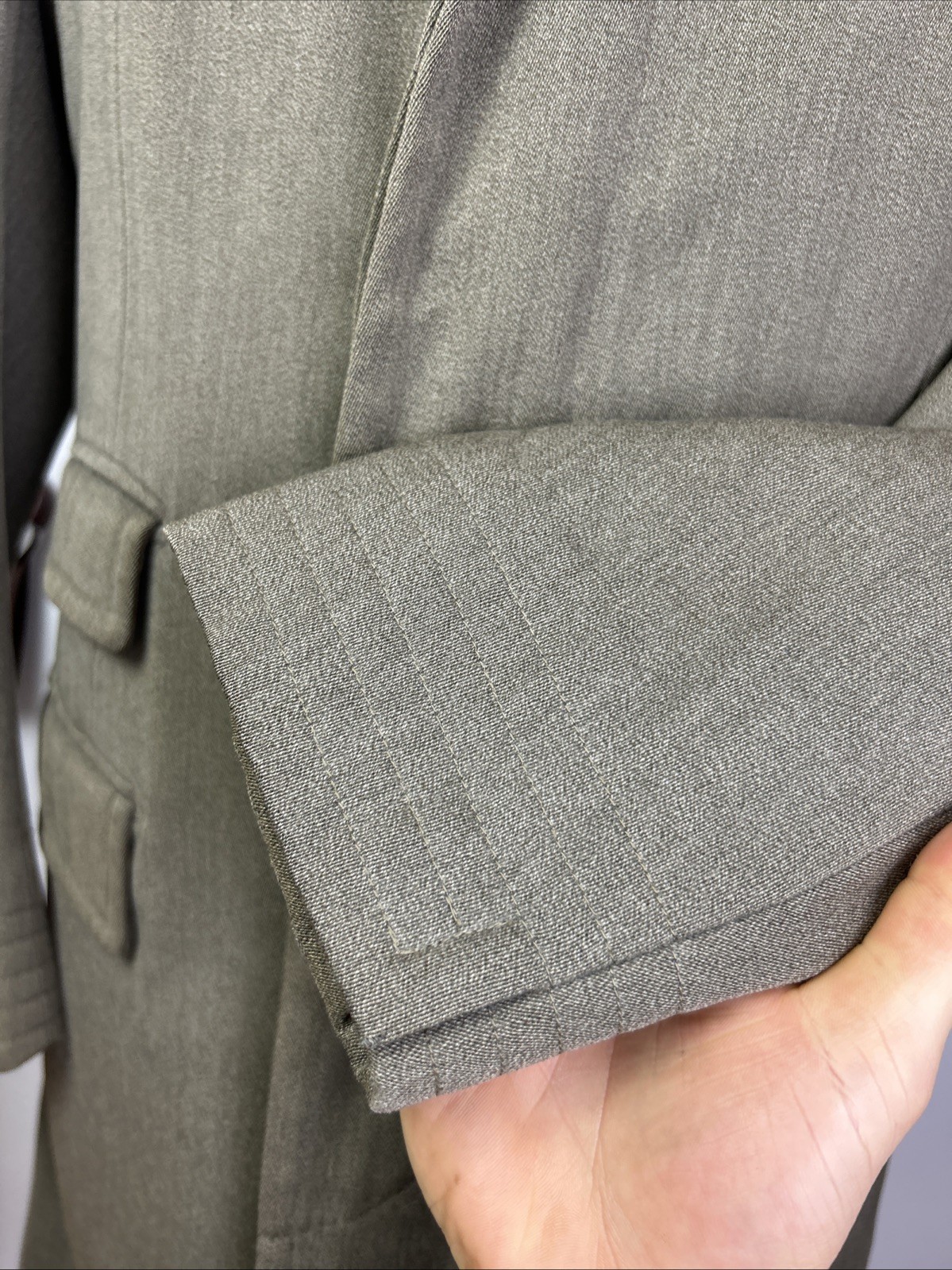 Anderson & Sheppard Savile Row (42R) Bespoke Handmade Whipcord Fawn Covert Coat image 3