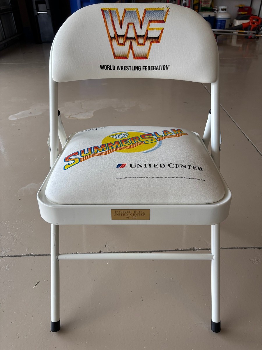 WWF/WWE Summerslam White Commemorative Chair No. 1 of 312 | eBay