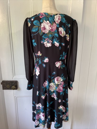Leona Edmiston size 1 (AU10) Small Arwen Dress Black Pink Floral Print Dress EUC - Picture 7 of 16