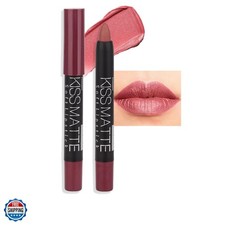 1Pcs Light Pink Metallic Lipstick and Lip Crayon Liner Pencil Pen Set for Wom...