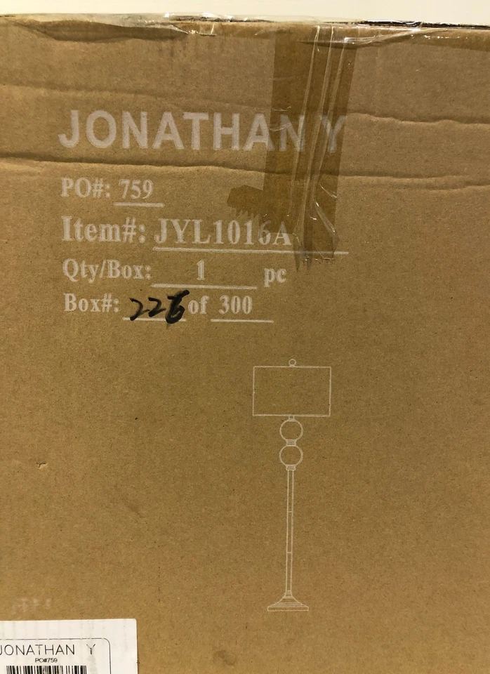 Jonathan Y January 60 in. Oil rubbed Bronze Mercury Glass Linen Shade Floor Lamp - Image 2 of 3