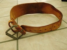 Vintage  Leather Weightlifting Belt   measures 38" from leather to leather end