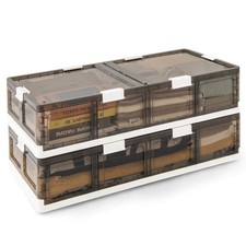 2 Pack 26.5 Gal Under Bed Storage Containers with Wheels Double Opening Lids