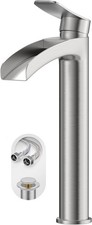 Phiestina Brushed Nickel Tall Bathroom Vessel Sink Faucet, Single Hole Single