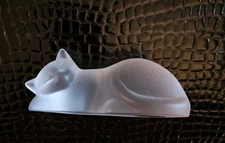 Vtg Lenox Frosted Crystal Cat Figurine Smoke Free Environment In Excellent Nick