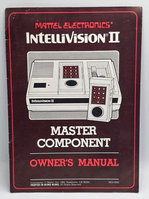Intellivision II Owner's Manual Master Componet