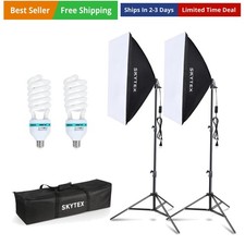 Softbox Lighting Kit 2Pack, 20x28in Soft Box 135W 5500K E27 CFLBulb Continu...
