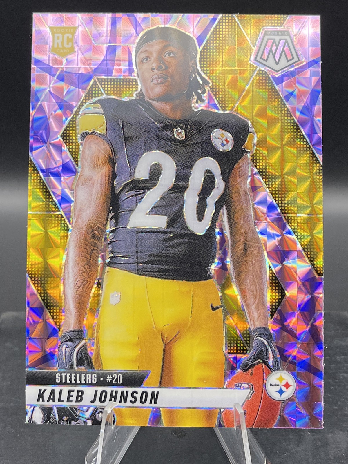 2025 Panini Mosaic- Kaleb Johnson #289 Mosaic Reactive Purple (RC)