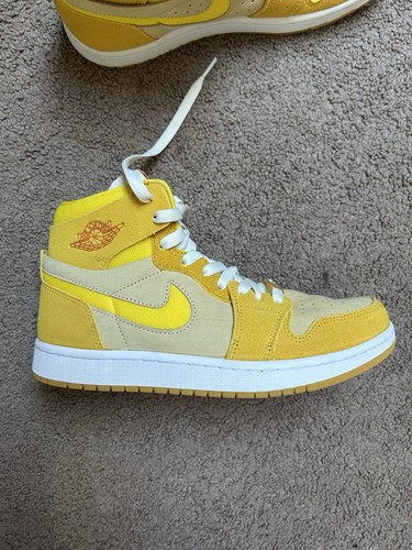 Air Jordan 1 High Retro gelbe Canvas-Sneaker Damengröße 9 "