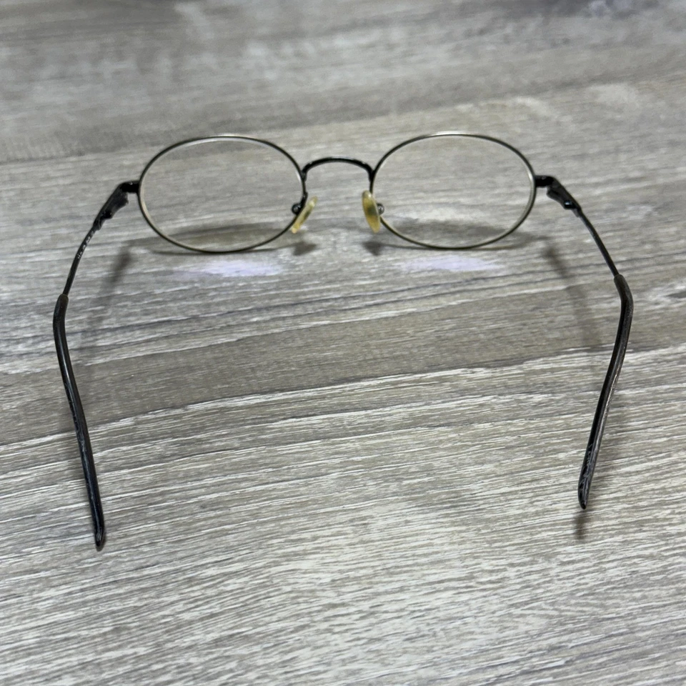 Monturas de gafas Brooks Brothers redondas ovaladas de metal 49-20-140 negro dorado Foto 4 de 4