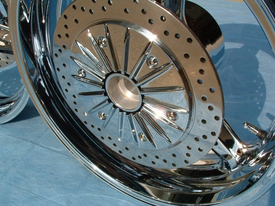 Yamaha Warrior Chrome Rim Service Polished Rotors Performance EDGE Wheel XV 1700 - Image 2 of 4
