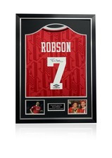 Bryan Robson 93/94 Hand signed framed Football Shirt Red Home Manchester United