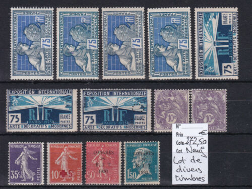 France, bon lot de divers timbres, neuf sans charnière cote 272,50€ - Photo 1/2