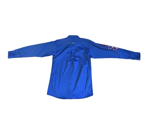 NWT Ariat Men’s Team Logo Twill Fitted Long Sleeve Button Down Shirt Size Medium - Picture 2 of 7