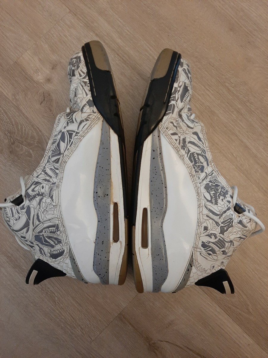 Size 14 Jordan Dub Zero 2008 White Cement OG Retro Patent